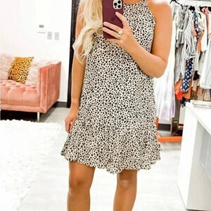 Caramela large animal print halter dress.